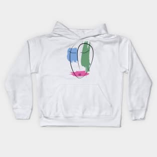 simple abstract face Kids Hoodie